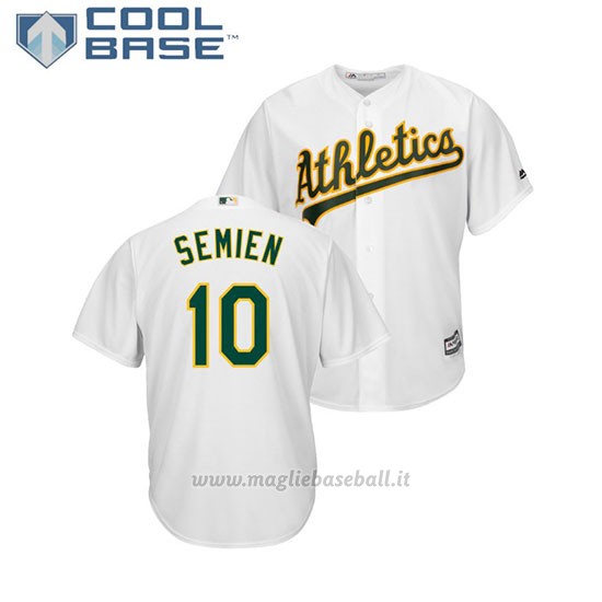 Maglia Baseball Uomo Oakland Athletics Marcus Semien Cool Base Majestic 1ªBianco